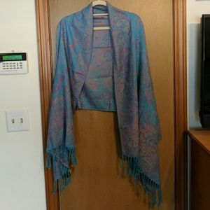 Brand new, blue/floral wrap